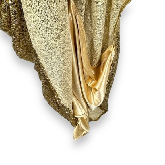 Revelry Chloe Sequin Scoop Neck Cap Sleeve Low Back Dress Gown, Gold, Size 4 NWT - Picture 5 of 16
